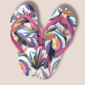 Colorful Toucan Flip Flops